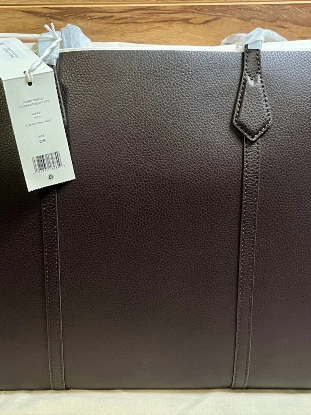 Perry Triple Compartment Leather Shoulder Tote